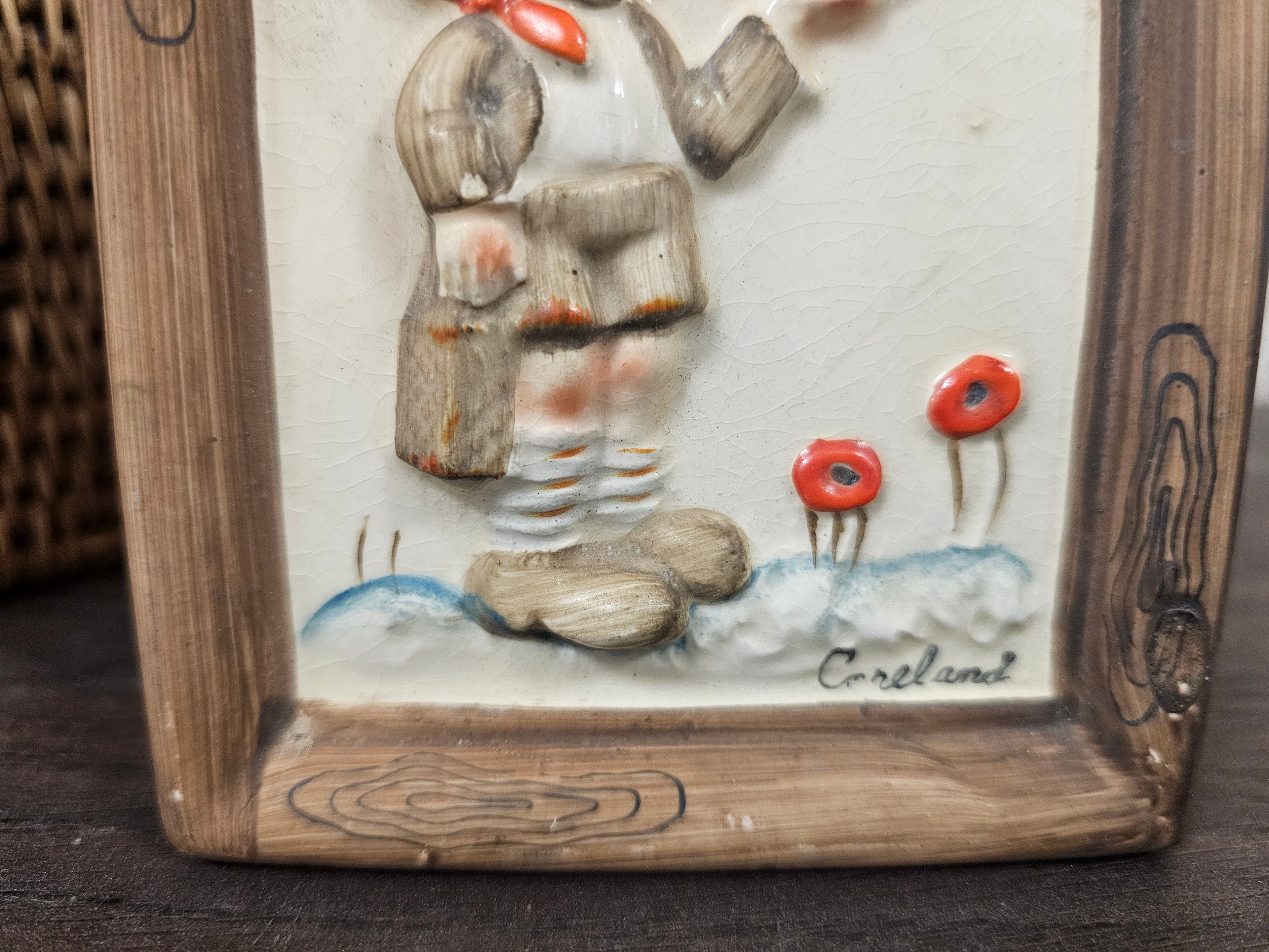 Copeland wanddecoratie – jongen met vogel (10 x 12,5 cm)