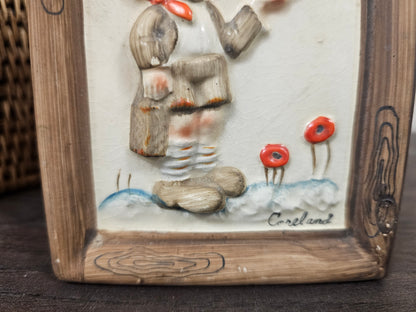 Copeland wanddecoratie – jongen met vogel (10 x 12,5 cm)