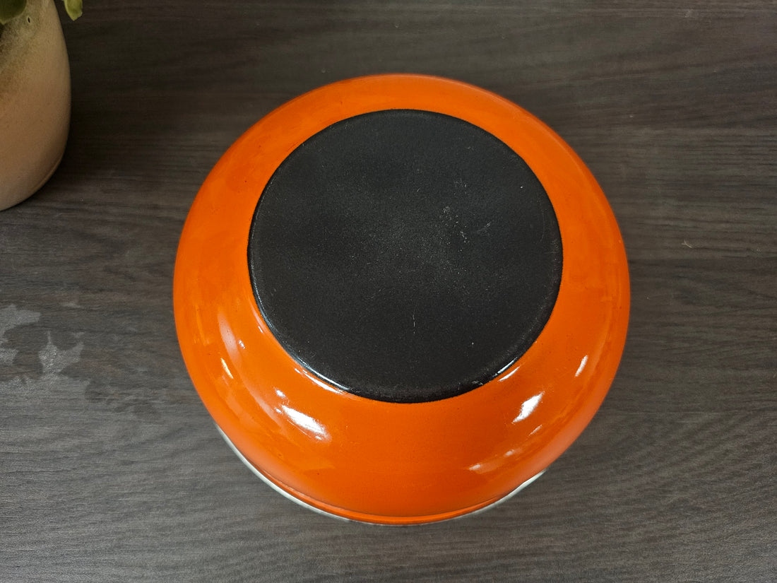 Emaille oranje schaal