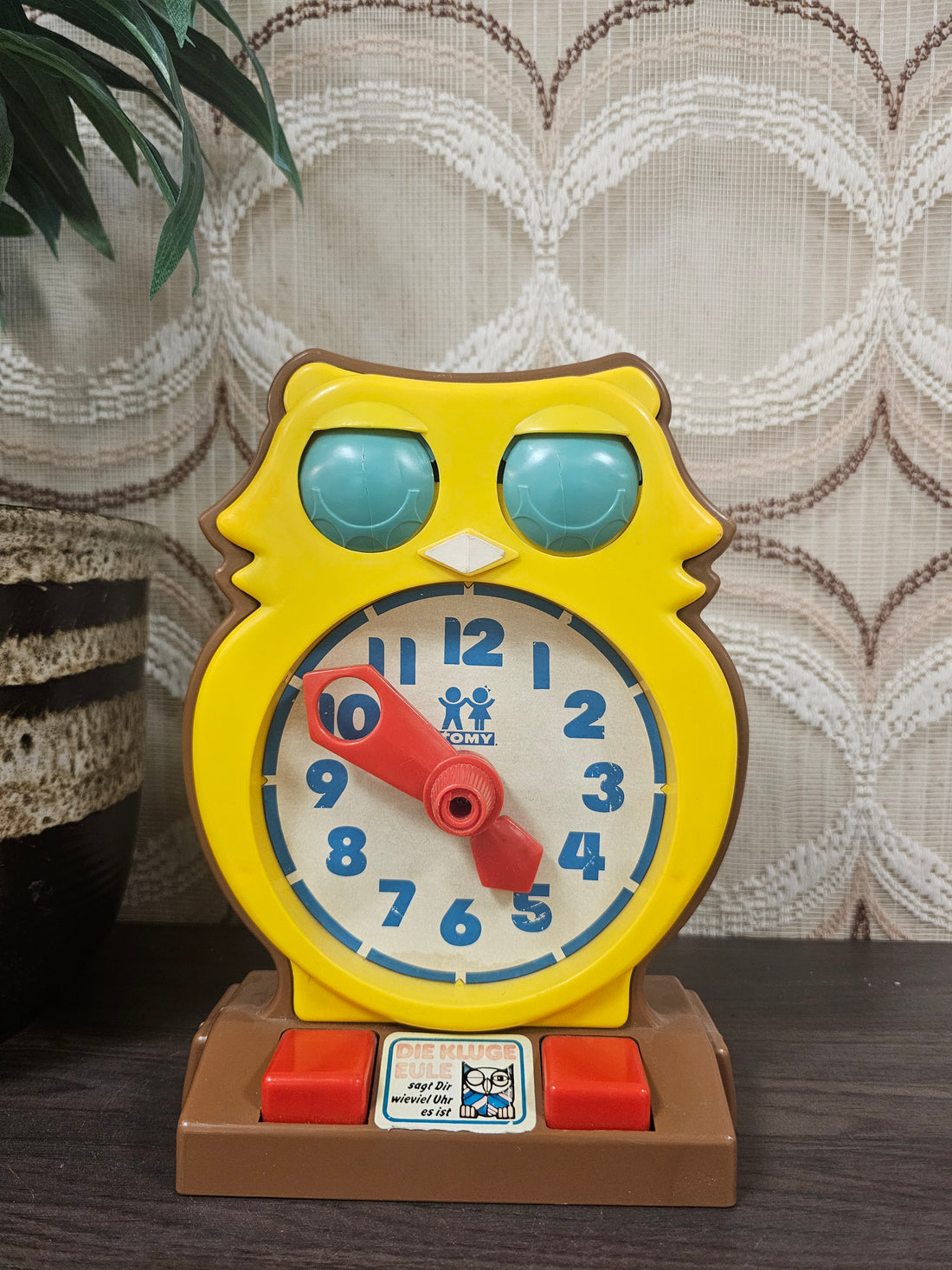 Tomy uil klok 1975 | vintage educatief speelgoed
