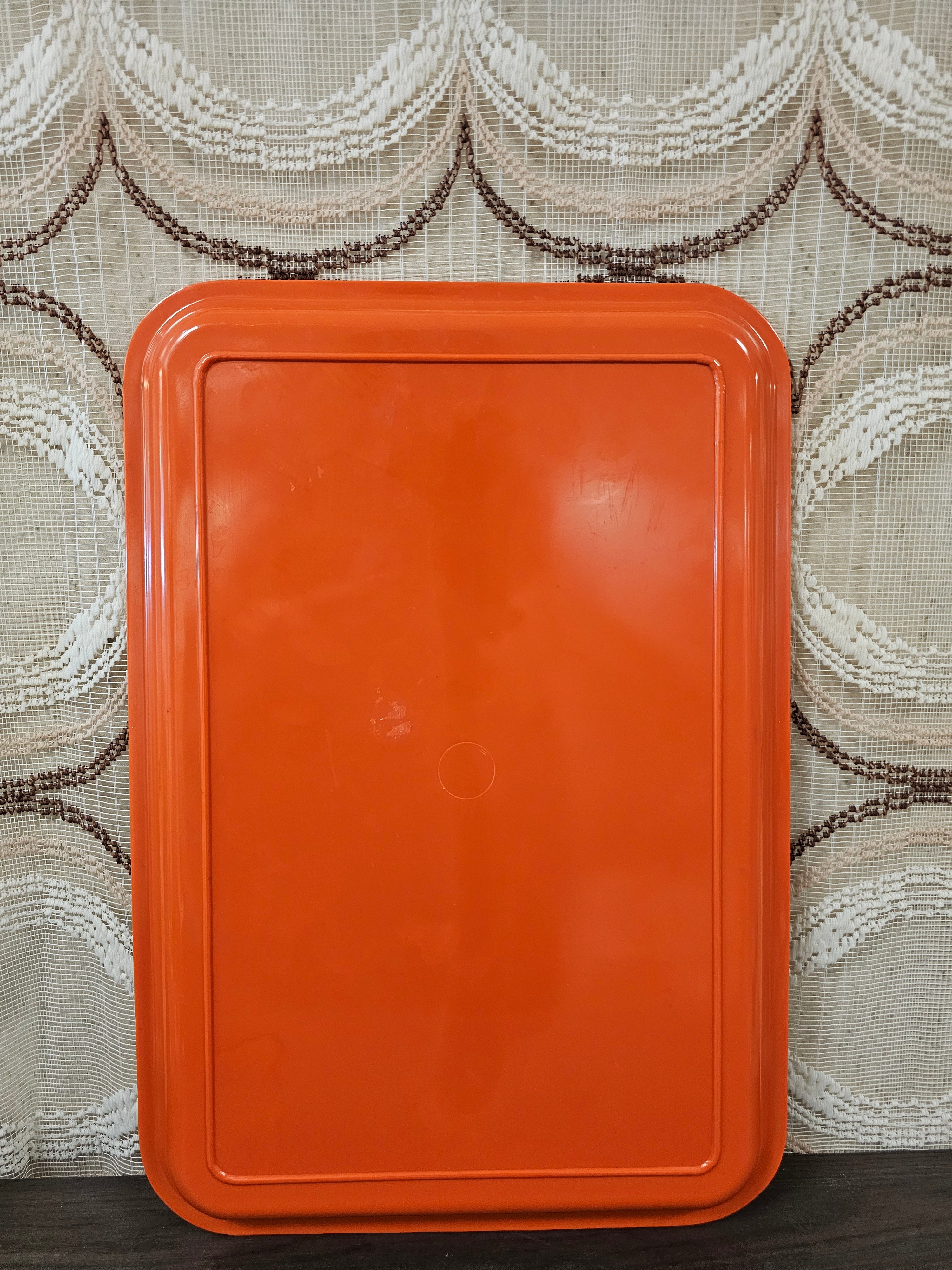 Vintage oranje dienblad 45 x 31 cm