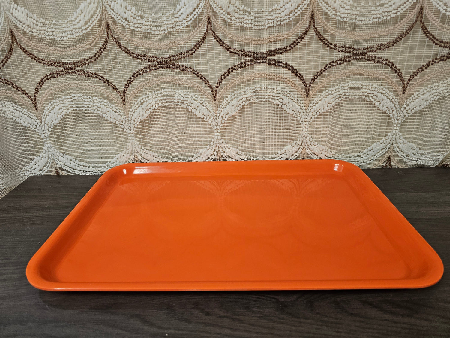 Vintage oranje dienblad 45 x 31 cm