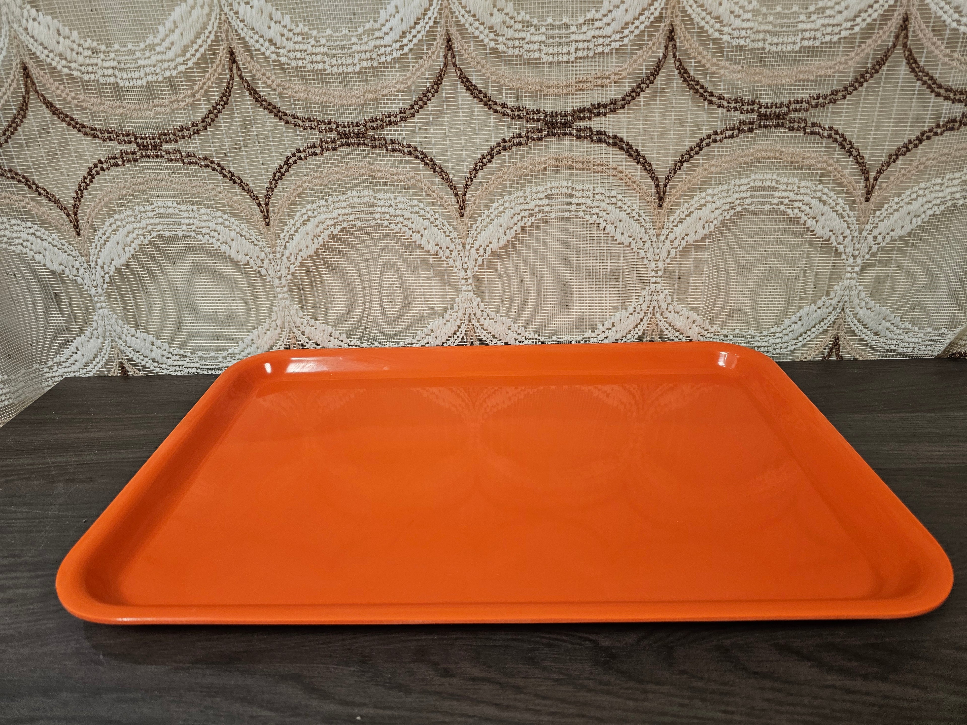 Vintage oranje dienblad 45 x 31 cm