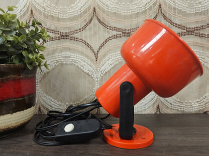Jaren 70 spot lamp oranje kunststof