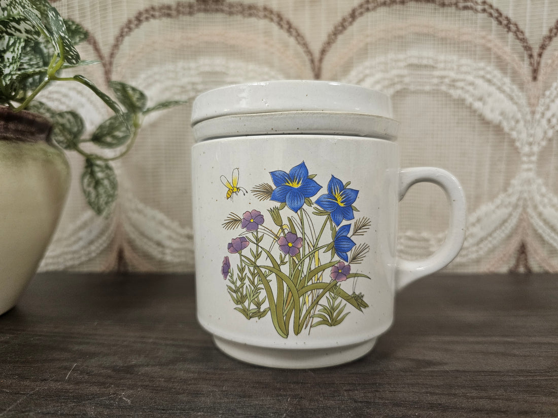 Wildflower vintage mok jaren 70 met filter en deksel
