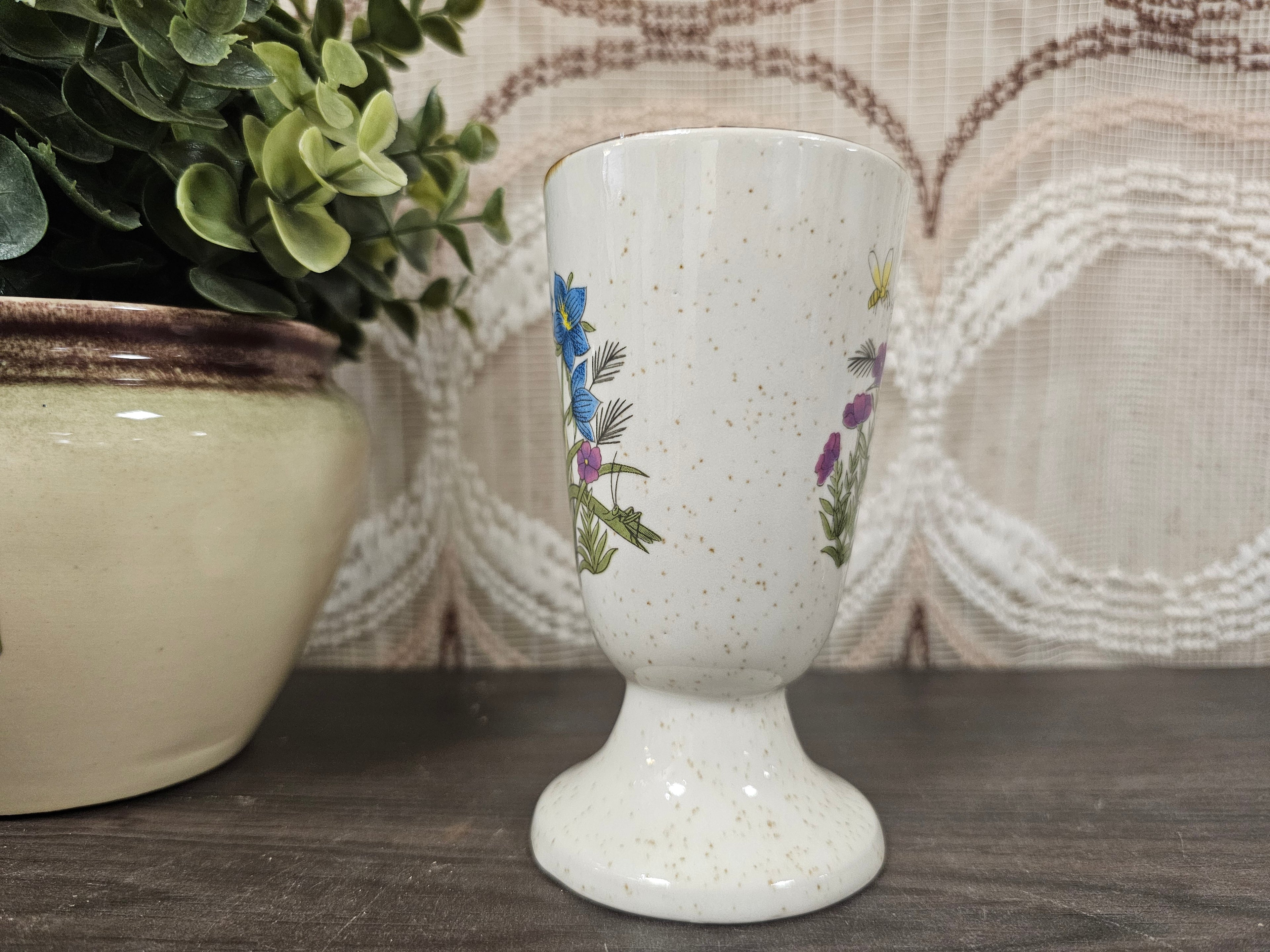 Wildflower hoge koffiebeker blauwe bloemen