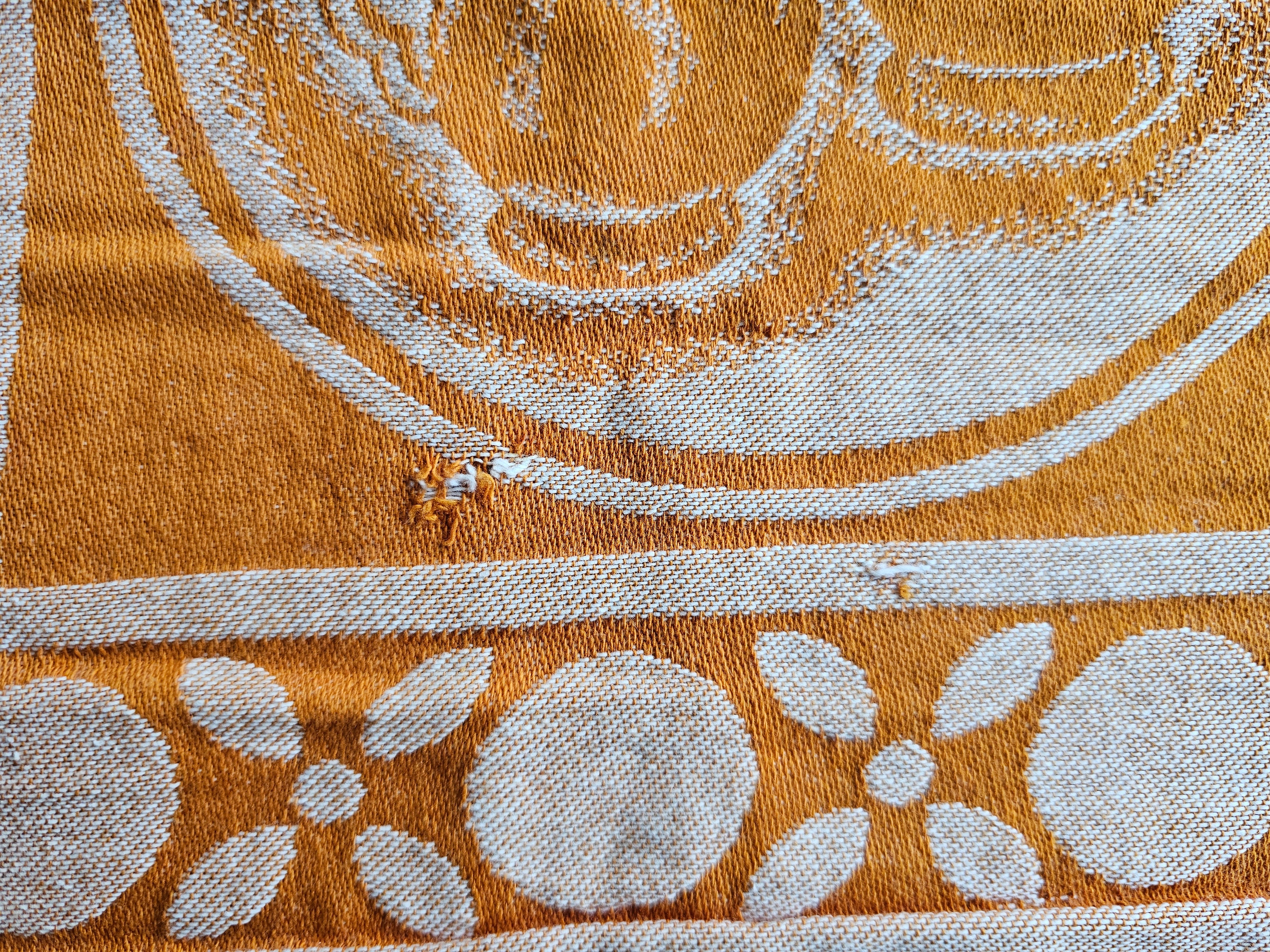 Oranje katoenen theedoek koffie en thee print 56 x 62 cm