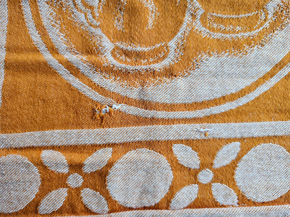 Oranje katoenen theedoek koffie en thee print 56 x 62 cm