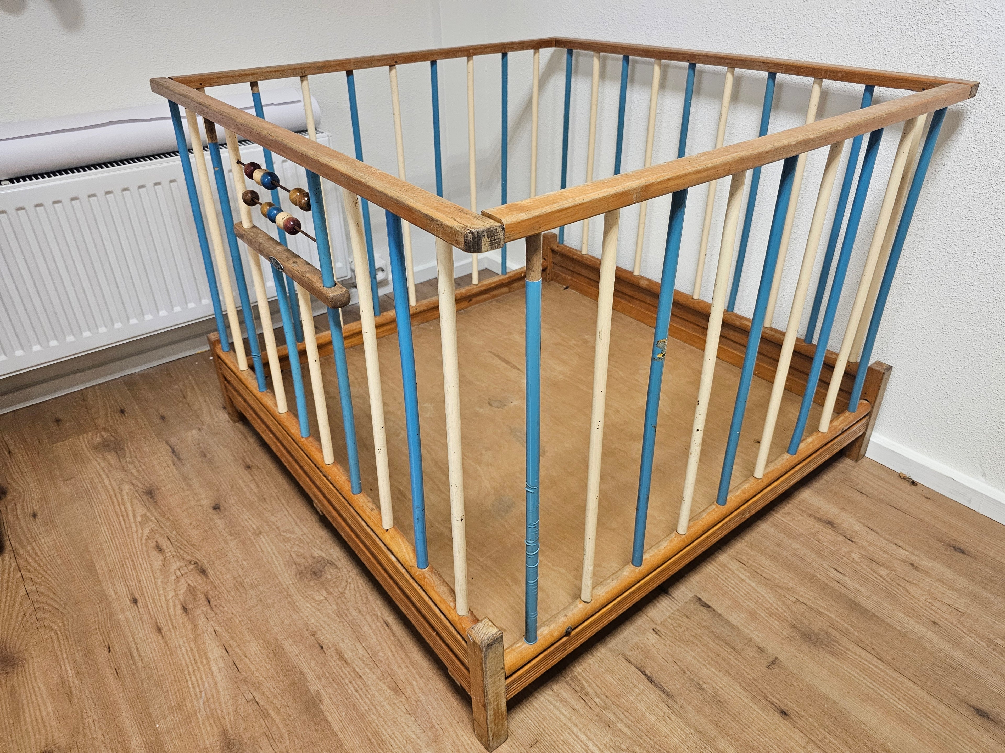 Vintage Kibofa houten box jaren 70 | Inklapbaar met kralenframe