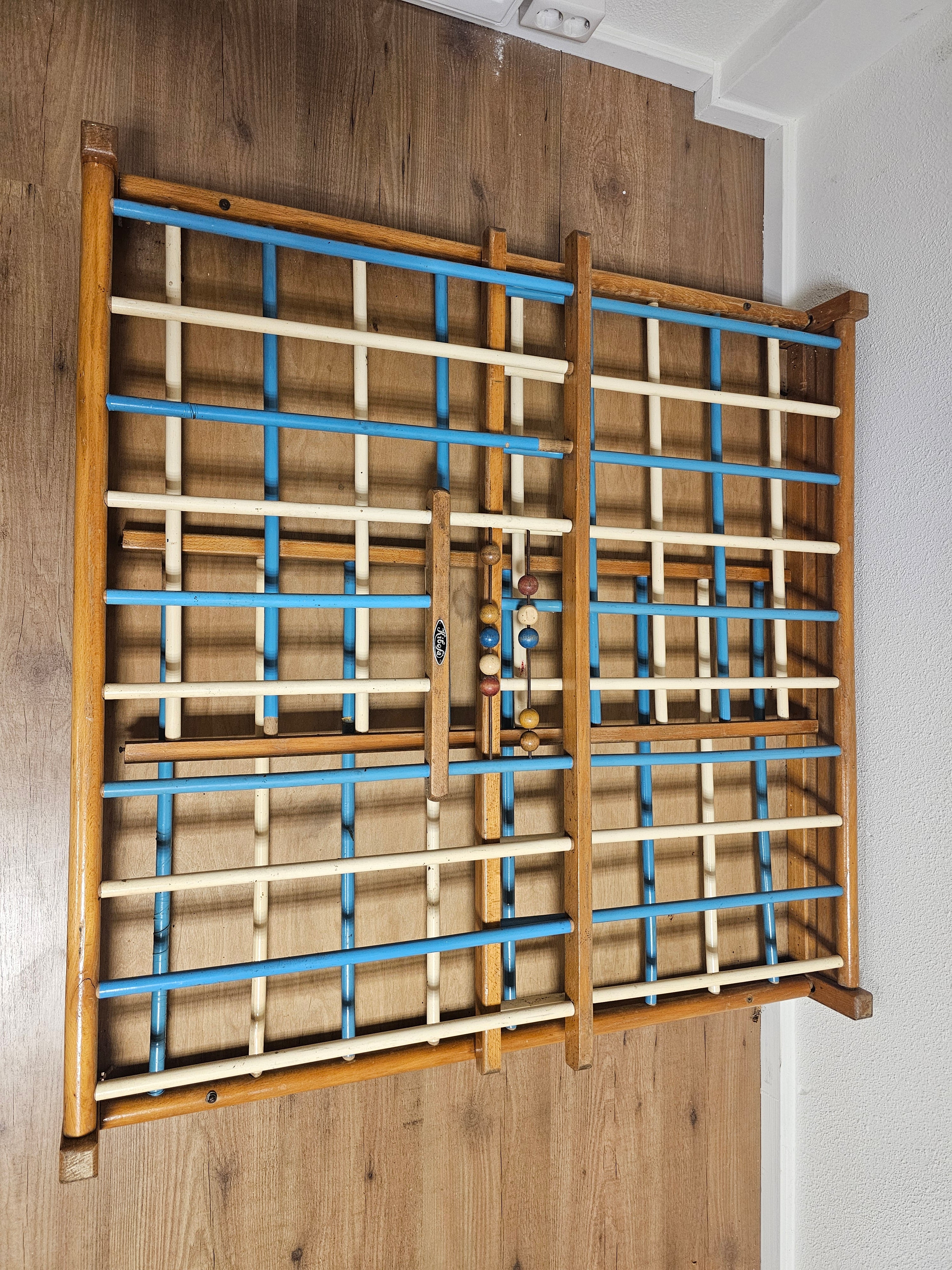 Vintage Kibofa houten box jaren 70 | Inklapbaar met kralenframe