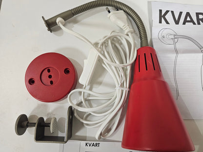 Ikea KVART V0401 klemspot muurspot rood