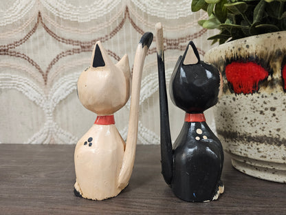 Houten katten set van 2