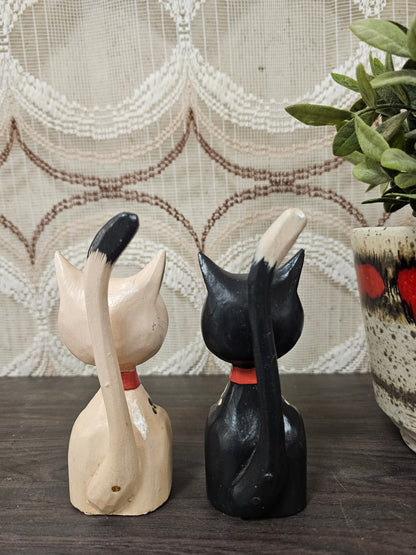 Houten katten set van 2