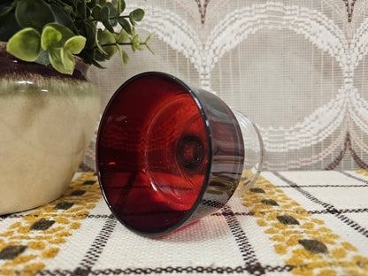 Luminarc France vintage glas rood servies jaren ’70