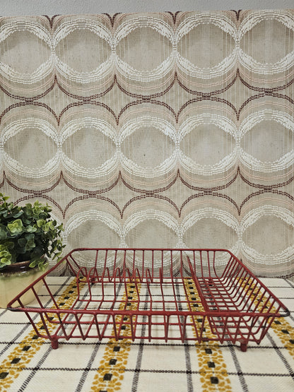 Vintage rood metalen afdruiprek jaren ’70 – 34 x 40,5 cm