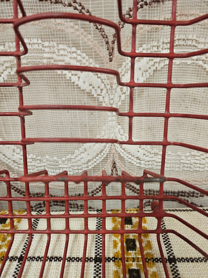 Vintage rood metalen afdruiprek jaren ’70 – 34 x 40,5 cm