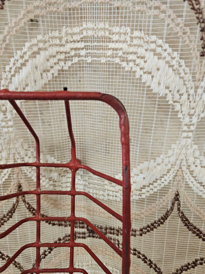 Vintage rood metalen afdruiprek jaren ’70 – 34 x 40,5 cm