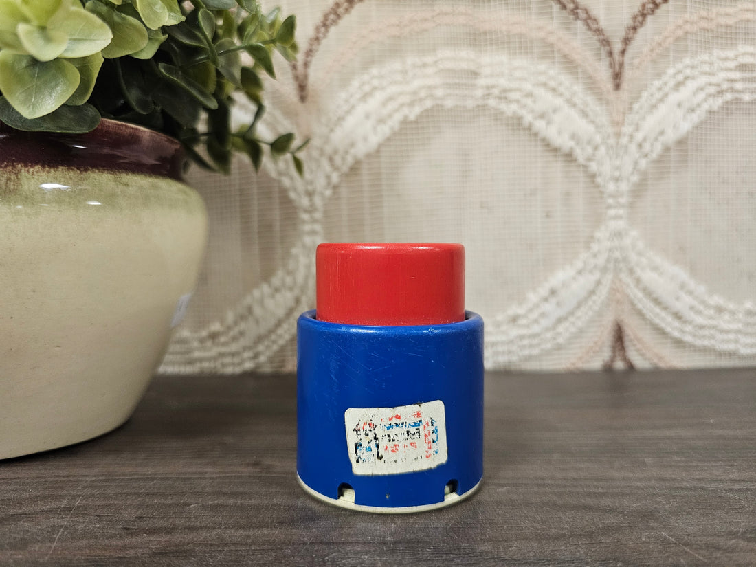 Ambi Toys vintage piep speelgoed rood blauw