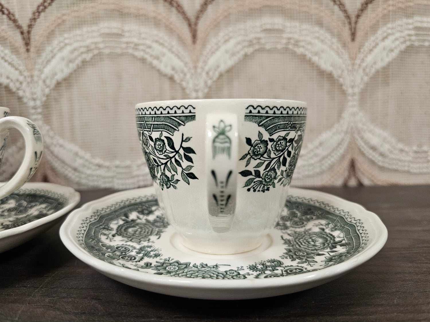 Villeroy &amp; Boch Burgenland groen kop en schotel gebloemd porselein