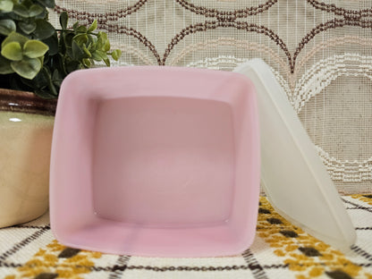 Tupperware bakje vierkant roze