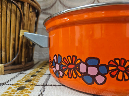 Brabantia pan Diana bloemmotief jaren ’70 – Ø 24,5 x 11 cm