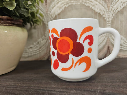 Arcopal beker oranje rode bloemen Knorr