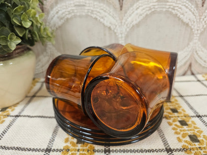 Duralex glazen kop en schotel amber