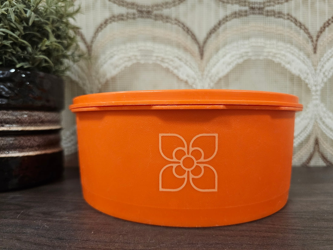 Tupperware oranje koektrommel