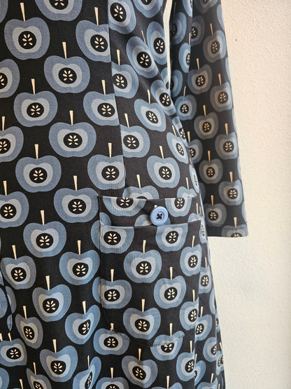 Tante Betsy retro jurk zwart blauwe appels - maat S