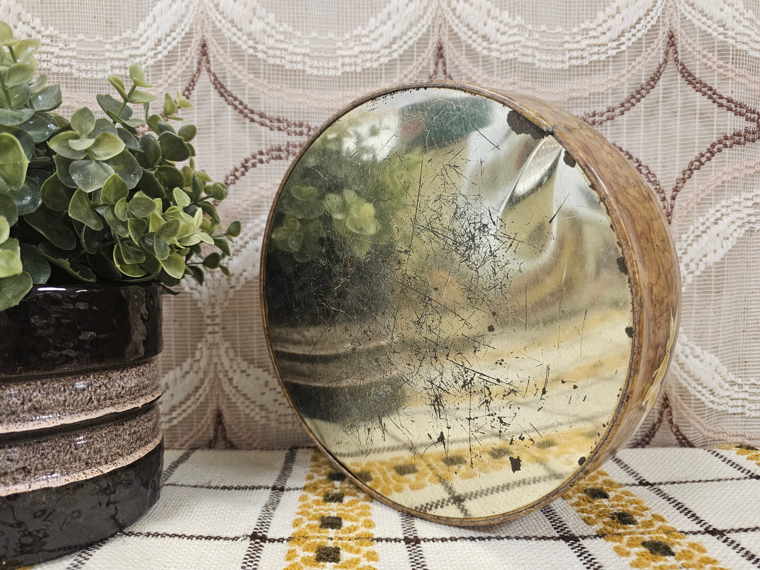 Vintage blik met eendenprint 21 cm