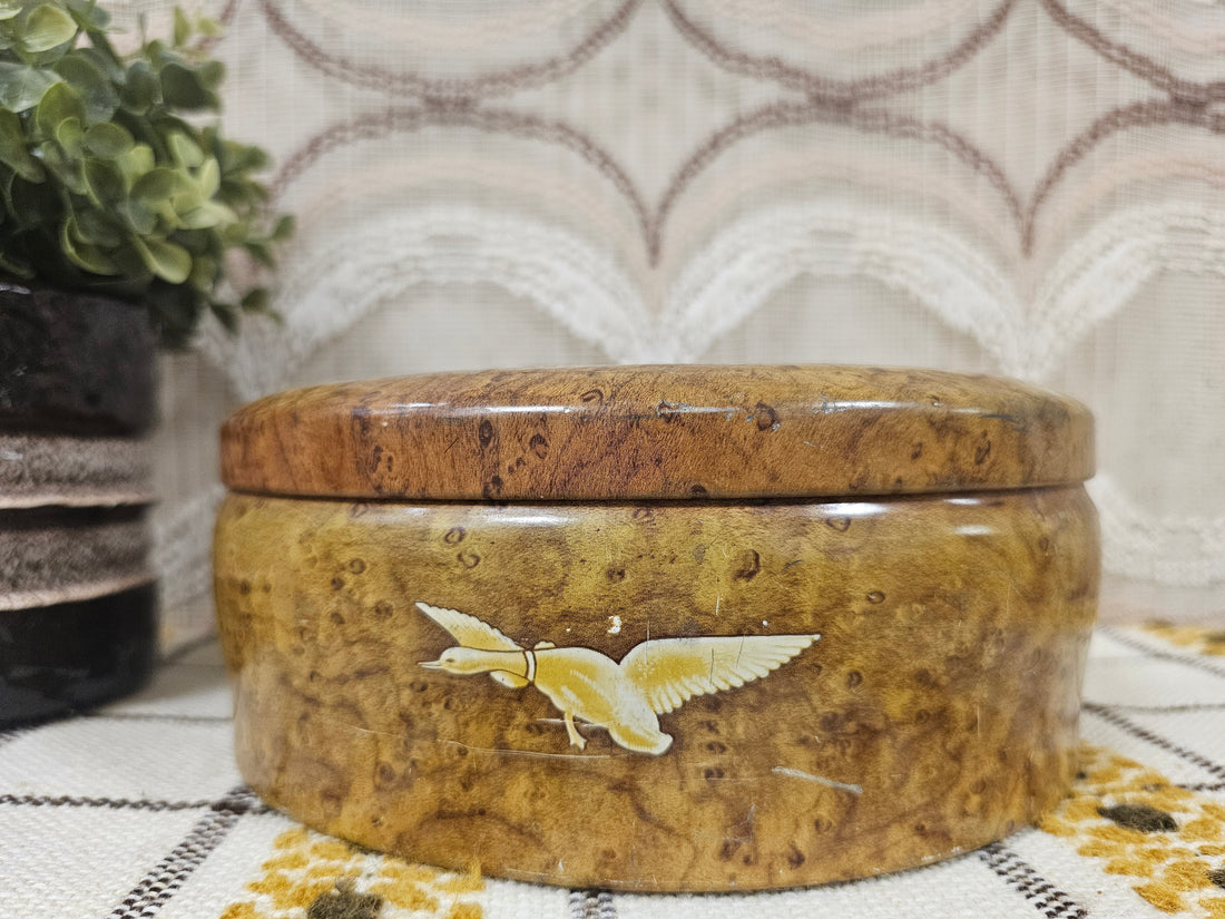 Vintage blik met eendenprint 21 cm