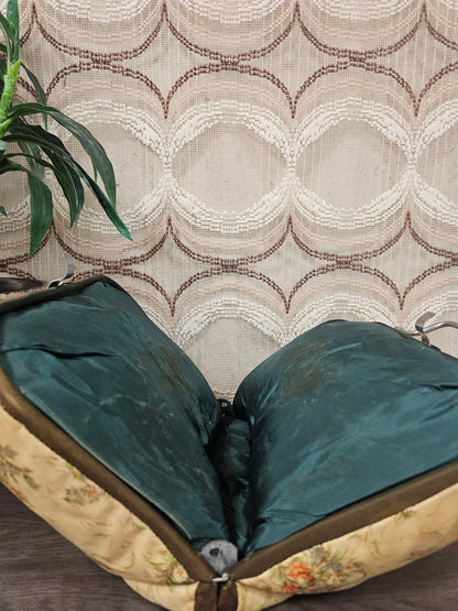 Theebeurs met knip Douwe Egberts beige met bloemen