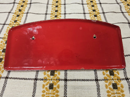 Vintage emaille lepelrek rood compleet met lepels