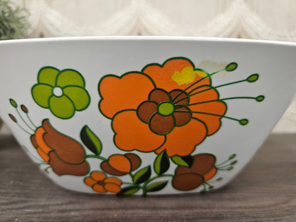 Tefal melamine schaal jaren ’70 – vintage saladeschaal met bloemenprint