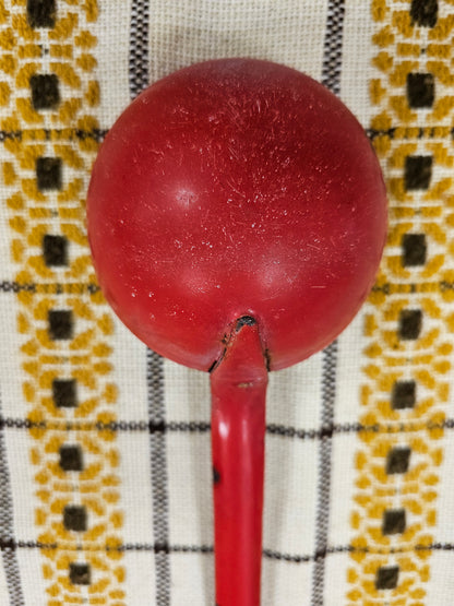 Vintage emaille soeplepel | Rood-wit | Decoratief keukengerei