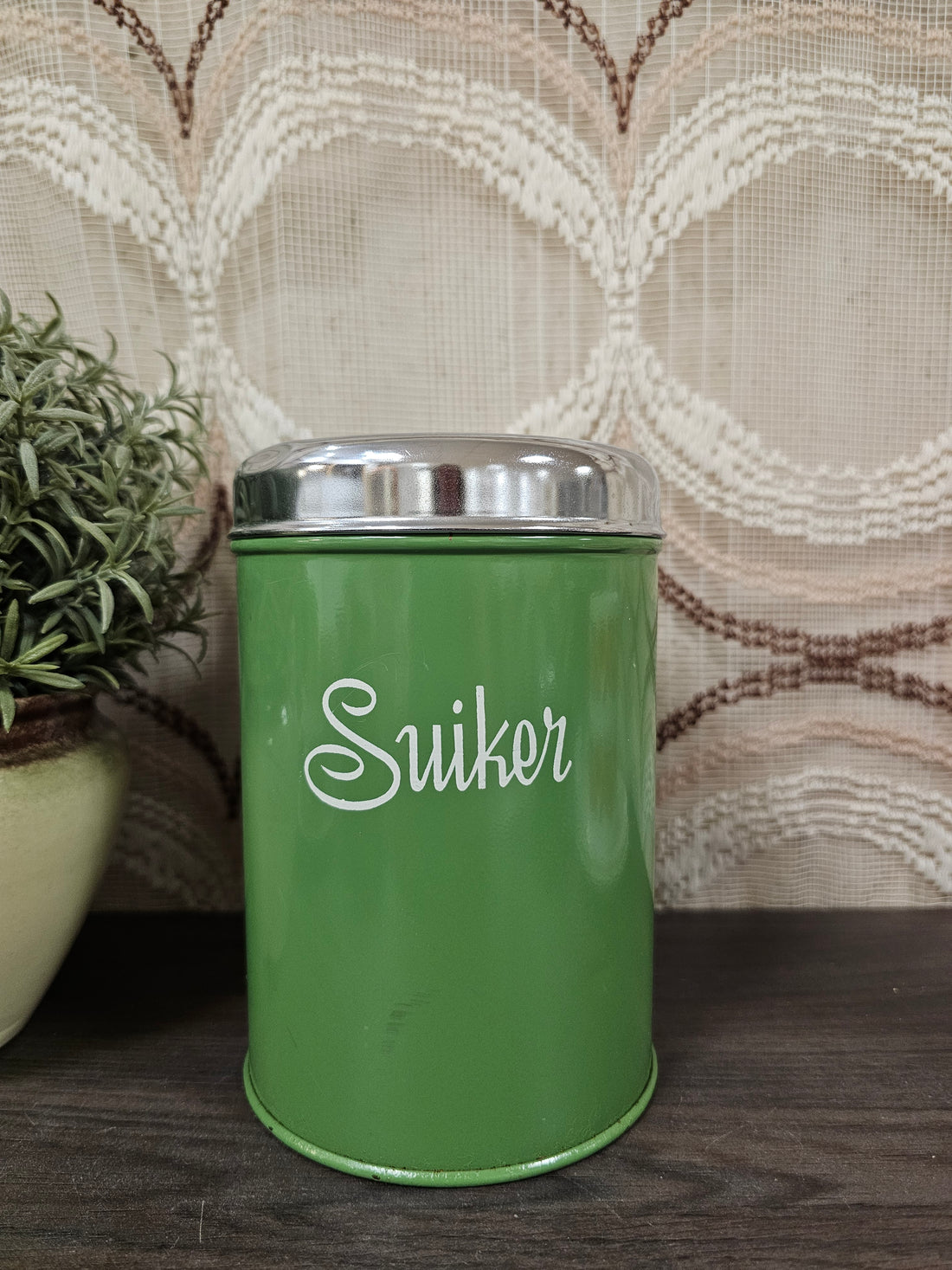 Brabantia suikerblik vintage resedagroen – jaren 70