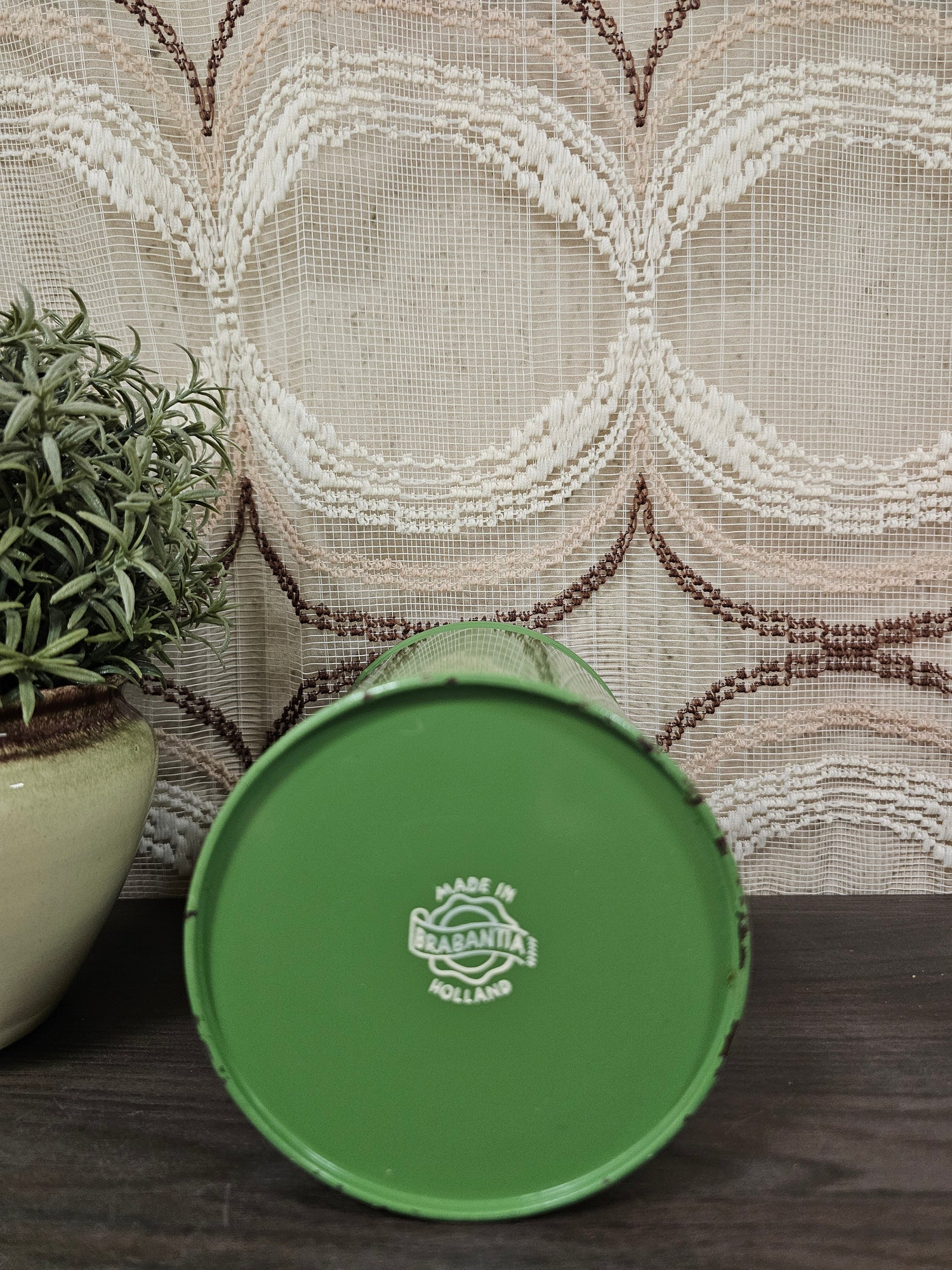 Brabantia suikerblik vintage resedagroen – jaren 70