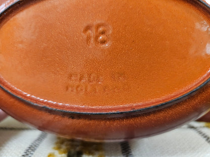 DRU oranje ovenschaal met deksel  geëmailleerd gietijzer Made in Holland