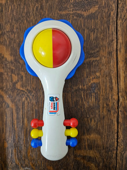 Ambi Toys rammelaar Handy Dandy – blauwe rand – jaren 80