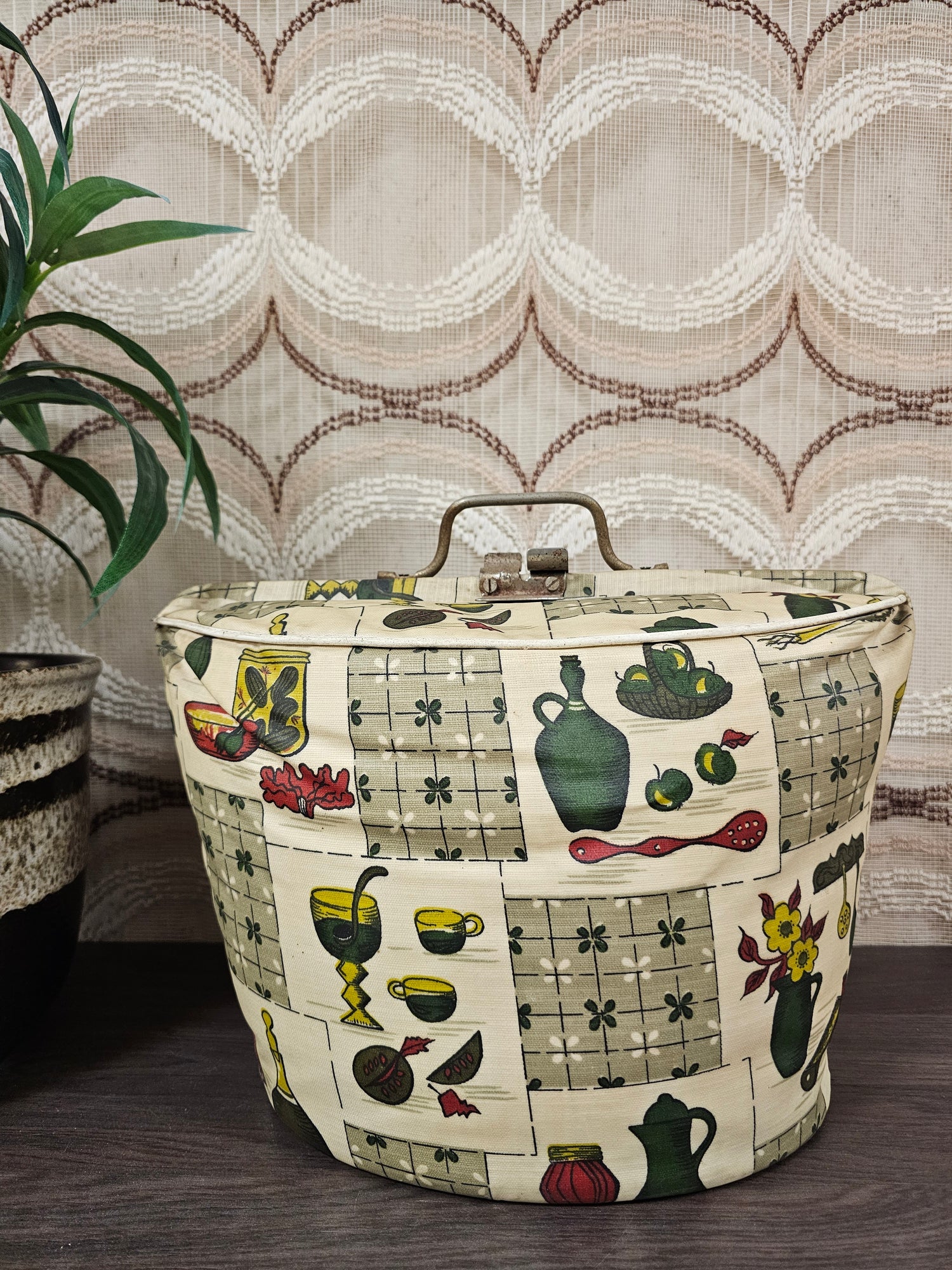 Vintage theebeurs met knip Douwe Egberts keukenprint