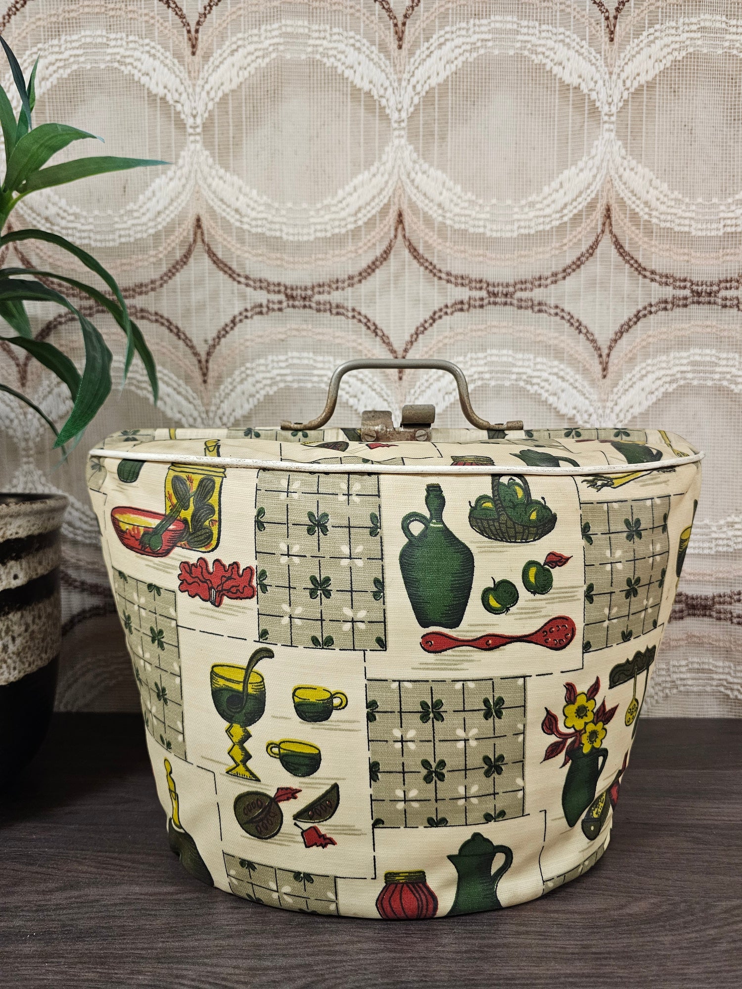 Vintage theebeurs met knip Douwe Egberts keukenprint