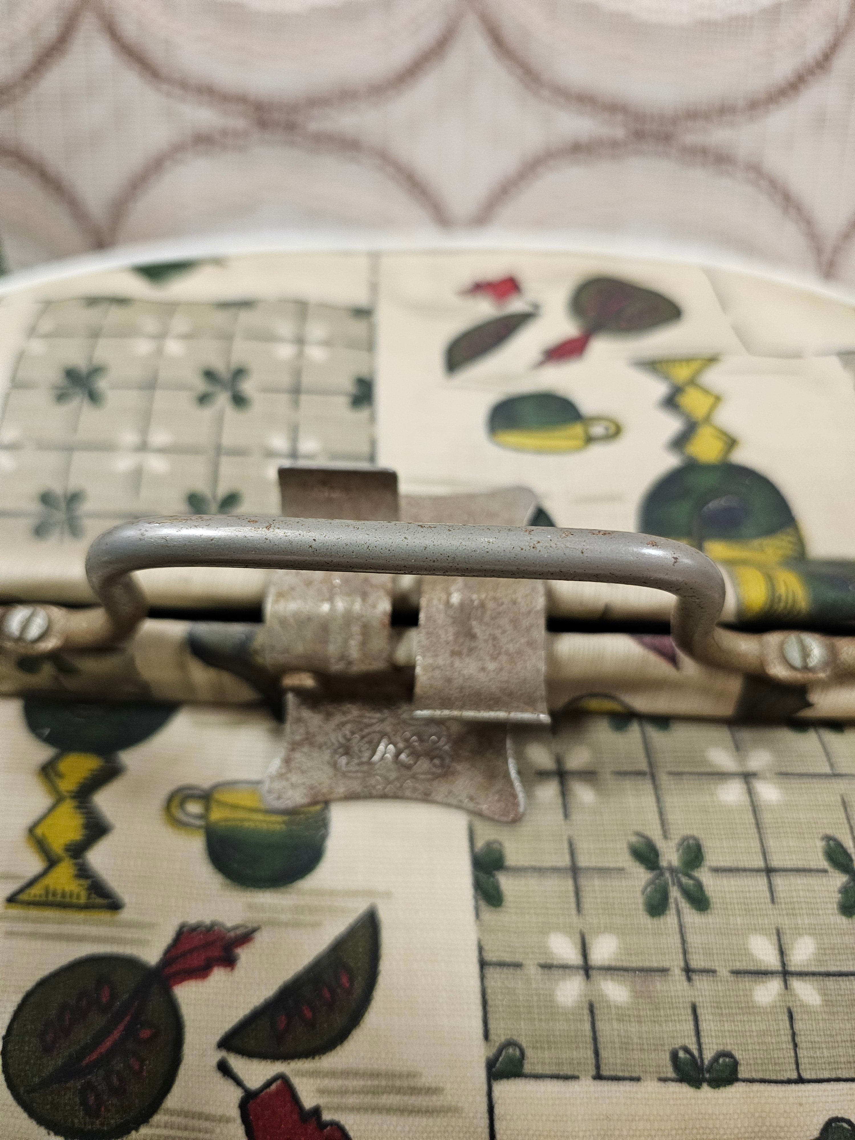 Vintage theebeurs met knip Douwe Egberts keukenprint