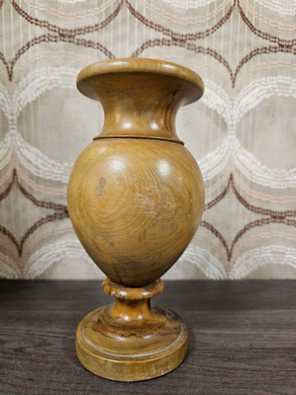 Houten vaas vintage 23,5 cm