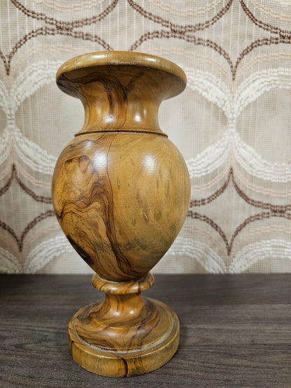 Houten vaas vintage 23,5 cm