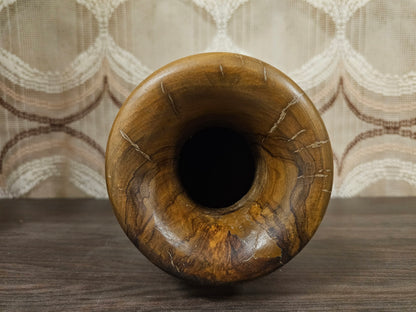 Houten vaas vintage 23,5 cm
