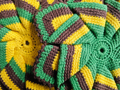 Gehaakte pannenlappen groen geel