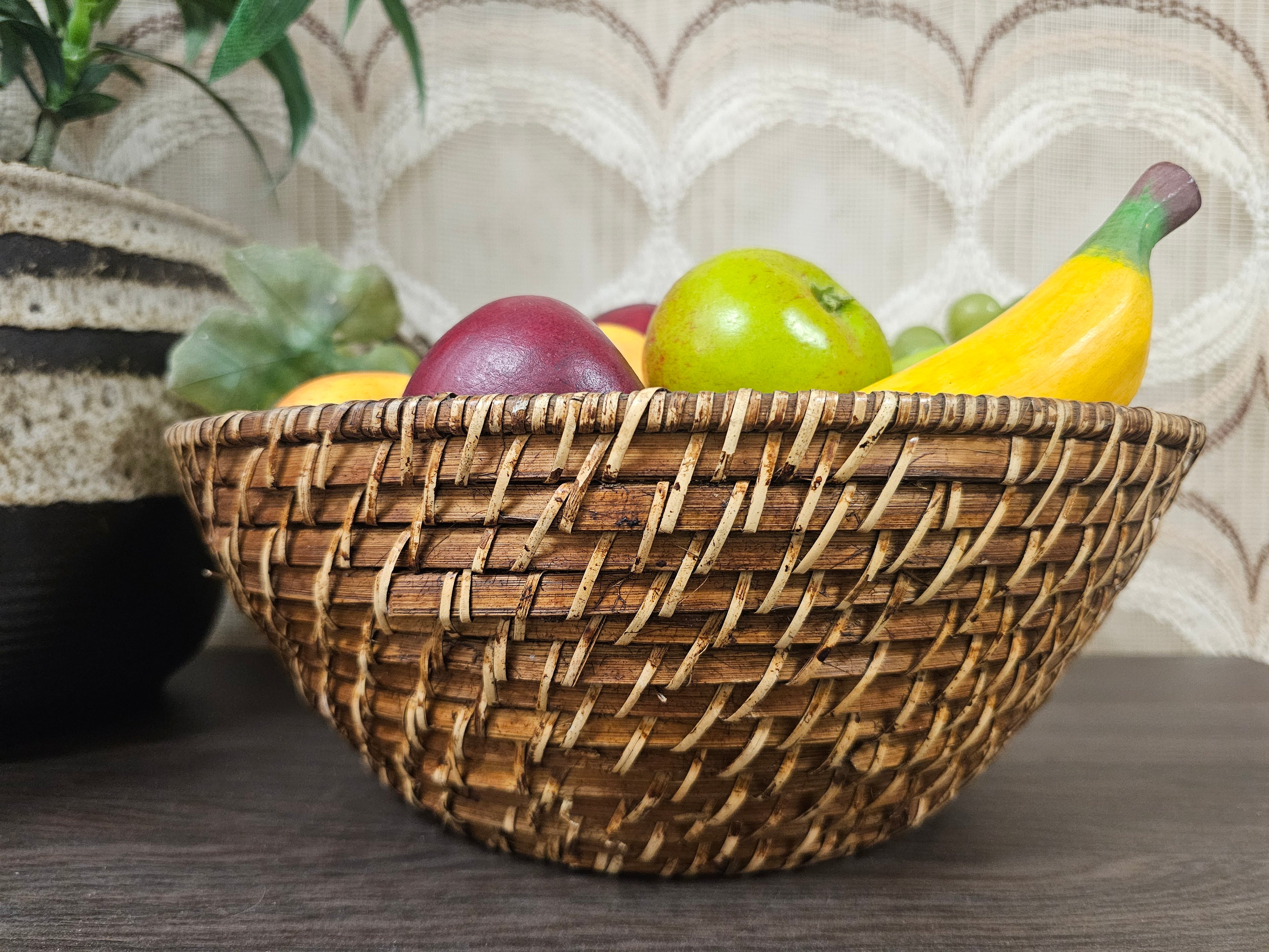 Birma rieten mand 31 cm rond