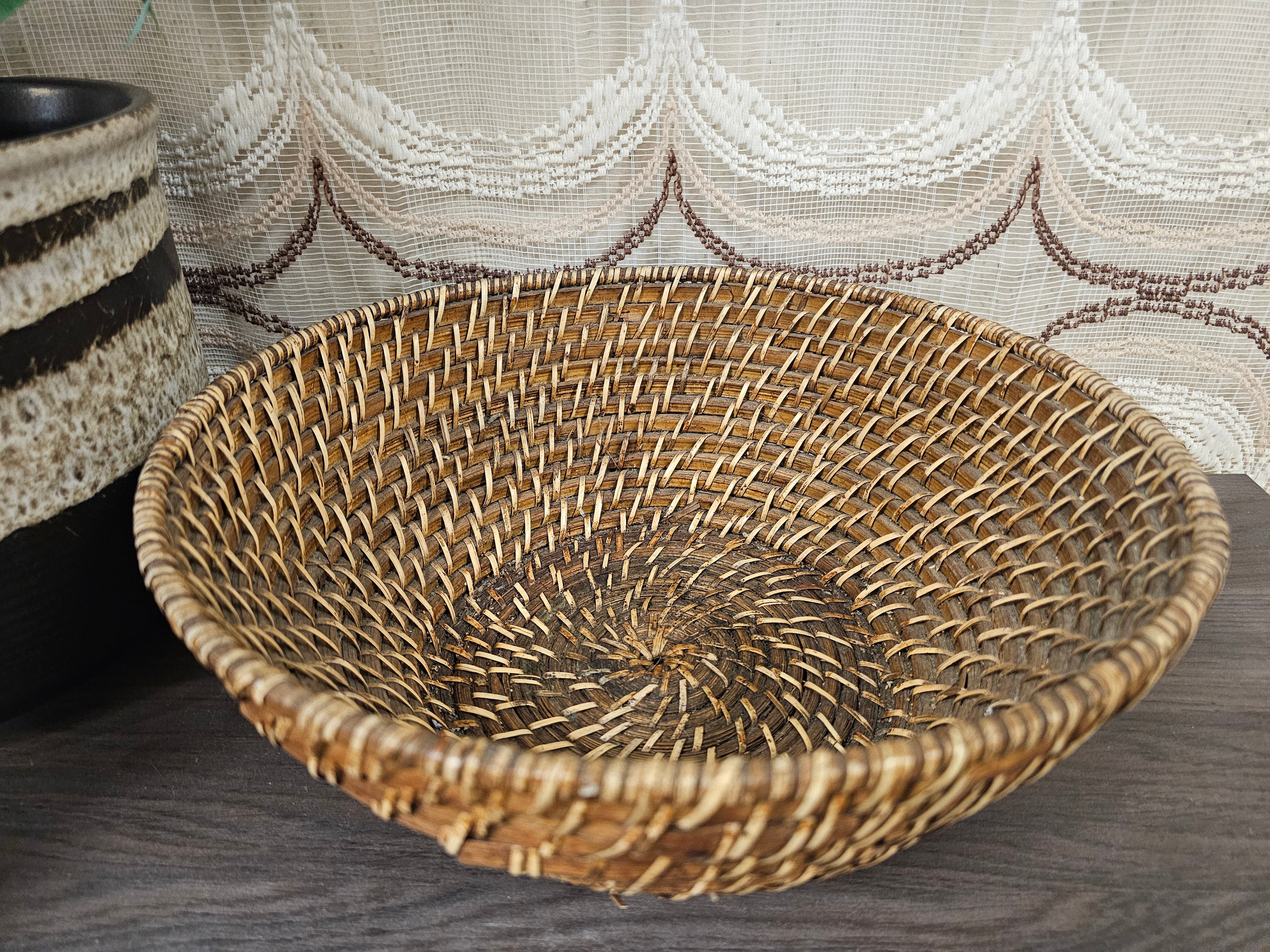 Birma rieten mand 31 cm rond