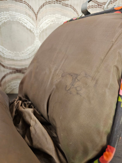 Vintage theebeurs met knip van Nelle bruin met bloemen