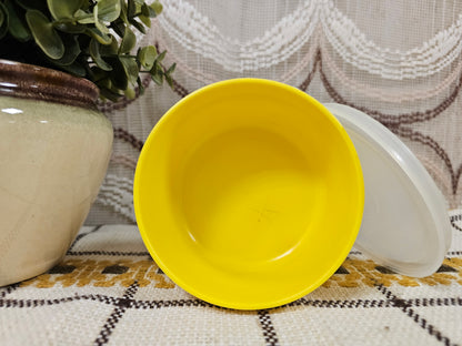 Tupperware bakje rond geel 9,5 cm